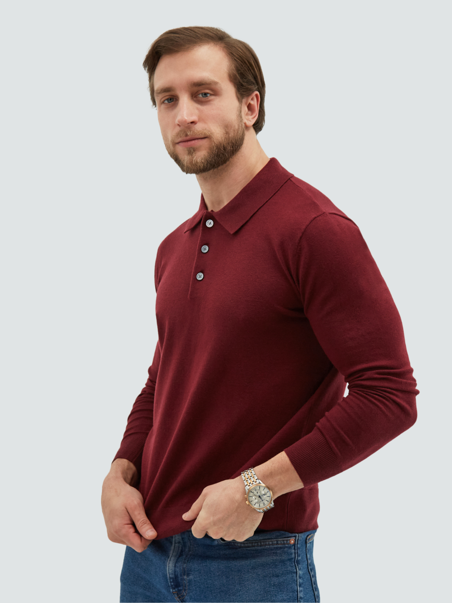 

Джемпер мужской MANAFOFF 8103 красный 2XL, Бордовый, 8103