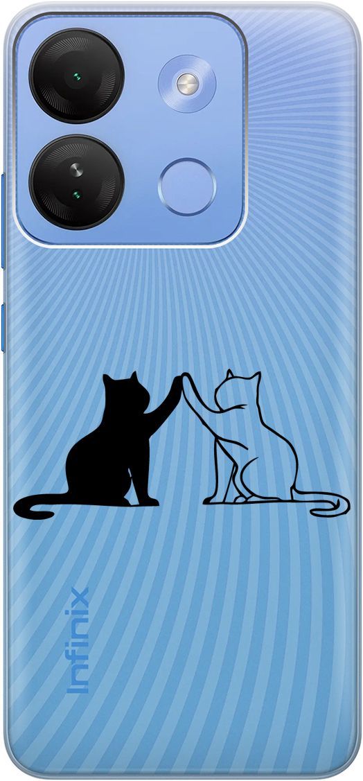 

Чехол на Infinix Smart 7 HD "Cats" прозрачный, Прозрачный;черный, 159432