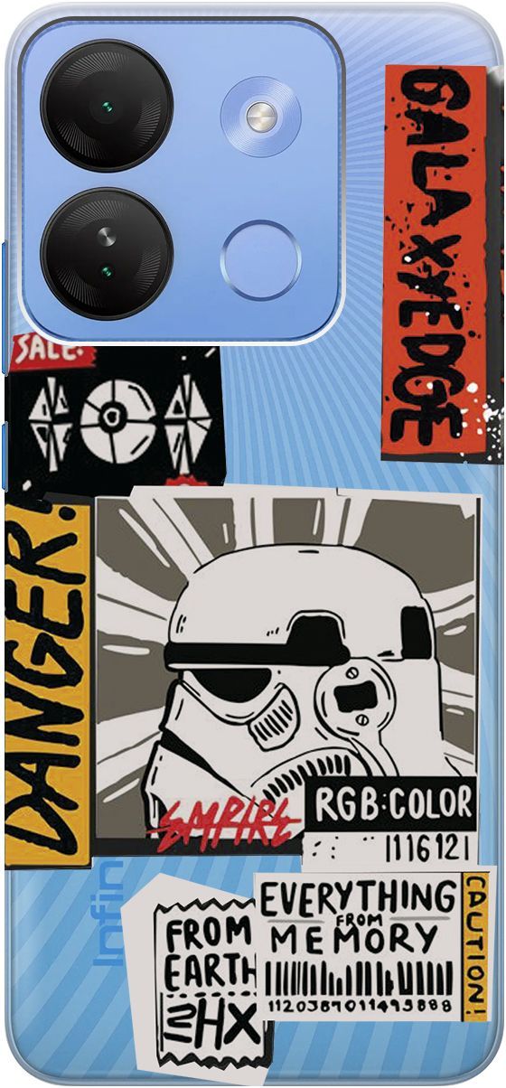 

Чехол на Infinix Smart 7 HD "Stormtrooper Stickers" прозрачный, Прозрачный;белый, 159433