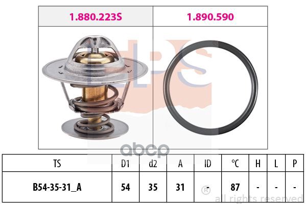 1.880.432 термостат c прокл. Audi 80,VW Passat 1.6/1.8/1.9TD/2.0 78>