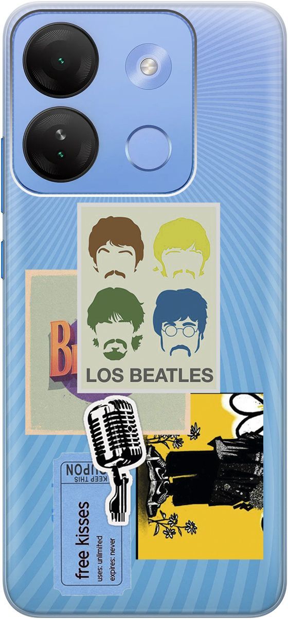 

Чехол на Infinix Smart 7 HD "Beatles Stickers" прозрачный, Прозрачный;бежевый, 159433