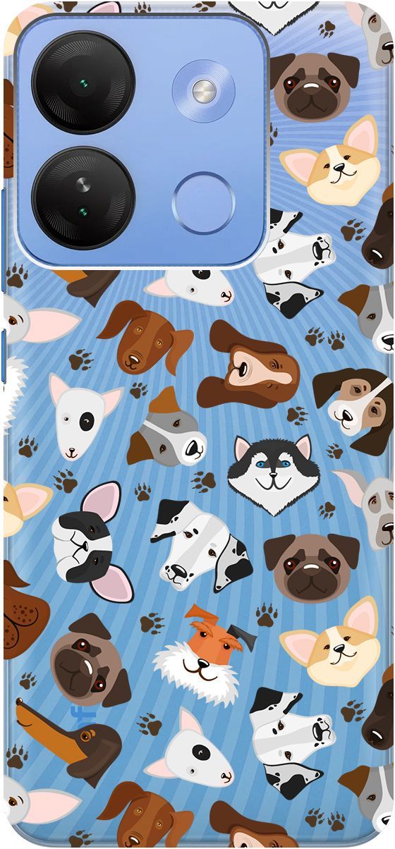 

Чехол на Infinix Smart 7 HD "Dogs Pattern" прозрачный, Прозрачный;коричневый, 159433