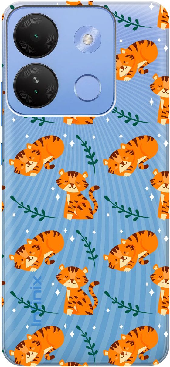 

Чехол на Infinix Smart 7 HD "Tigers" прозрачный, Прозрачный;бежевый, 159433