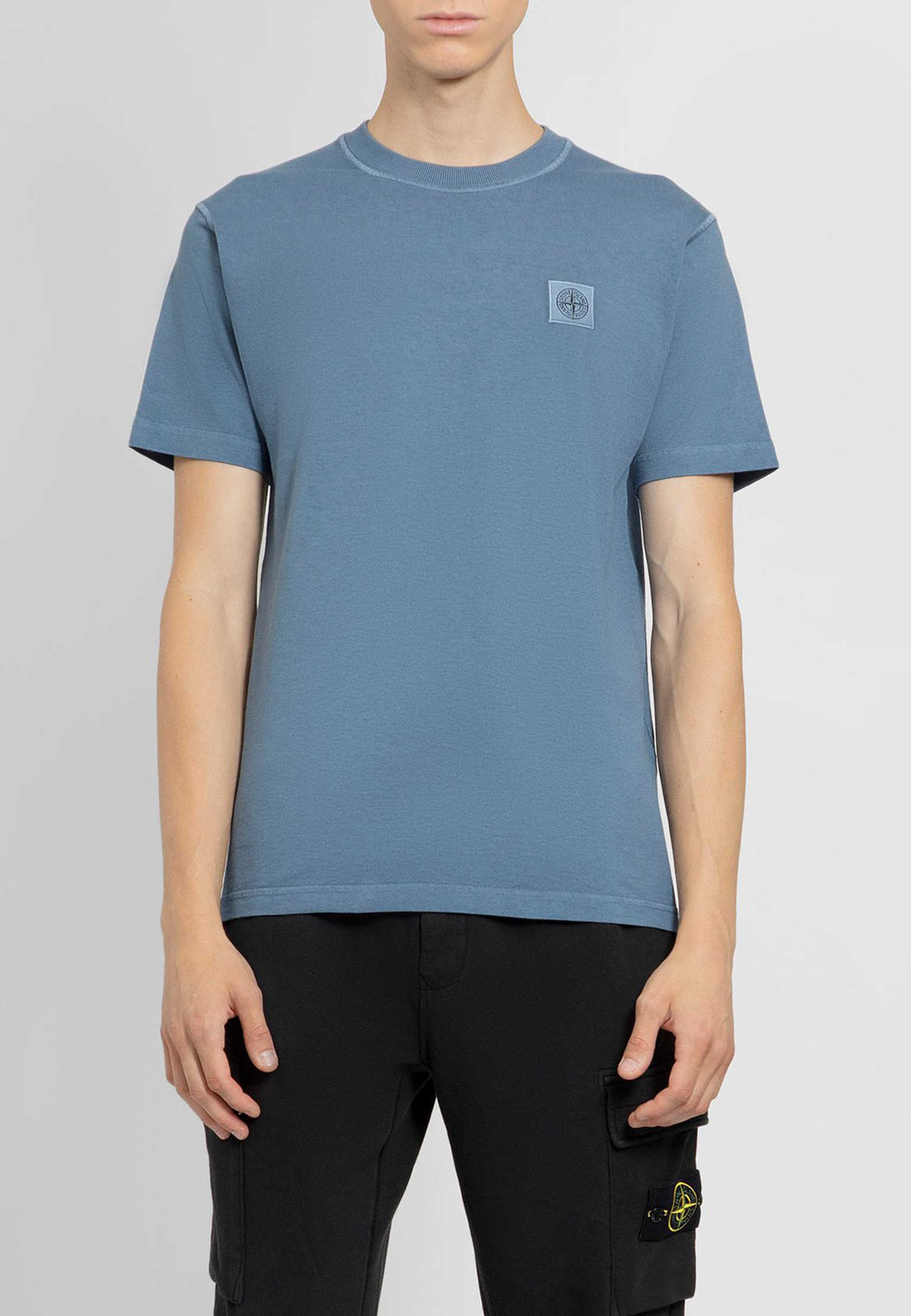 

Футболка мужская Stone Island 153837 синяя S, Синий, 153837