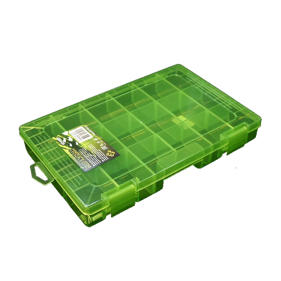 Коробка HitFish BOX 18 отделений (цв. зелёный, 275 x 180 x 42 мм), HFBOX-3022