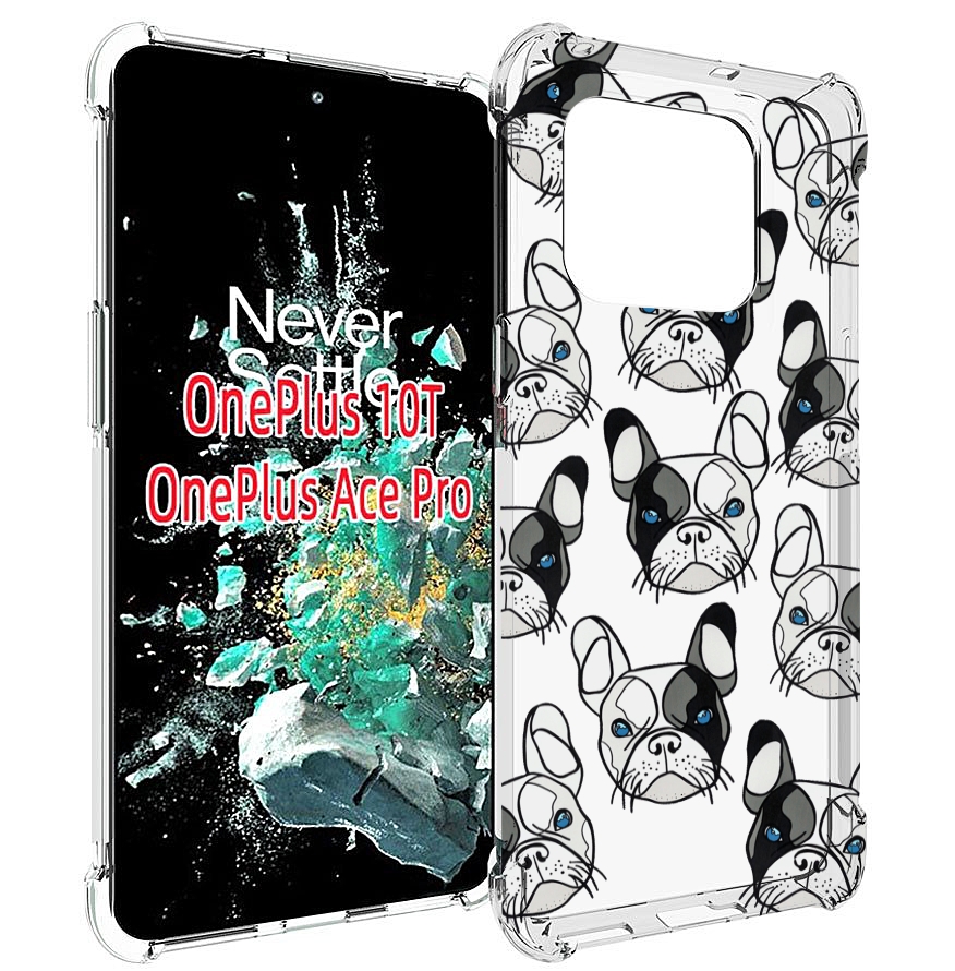 

Чехол MyPads мини-собачки-черно-белый для OnePlus 10T, Прозрачный, Tocco