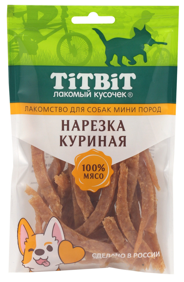 Лакомство для собак TiTBiT, для мини-пород, нарезка куриная, 70 г