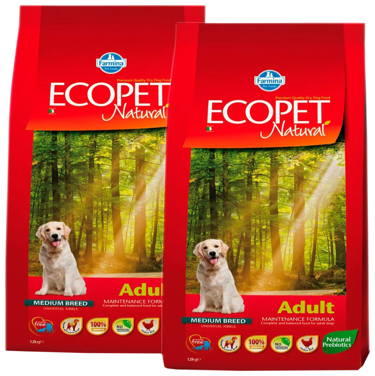 

ECOPET NATURAL ECOPET NATURAL ADULT MEDIUM для взрослых собак средних пород с курицей (12