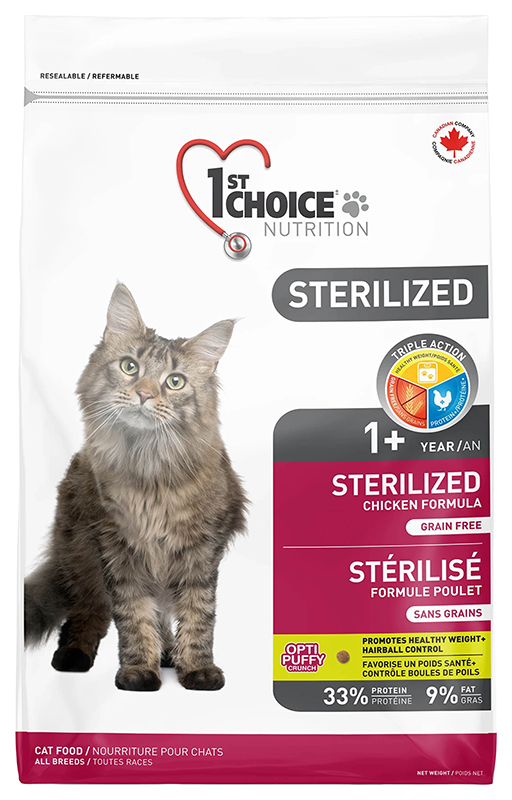 фото Сухой корм для кошек 1st choice adult sterilized с курицей и картофелем, 2,4 г, 2 шт