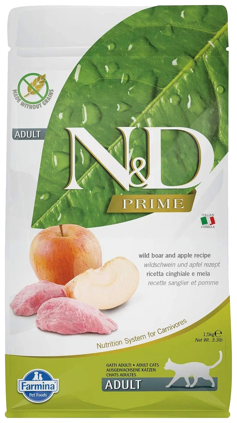 

FARMINA FARMINA CAT N&D PRIME BOAR & APPLE беззерновой для взрослых кошек с кабаном и ябло
