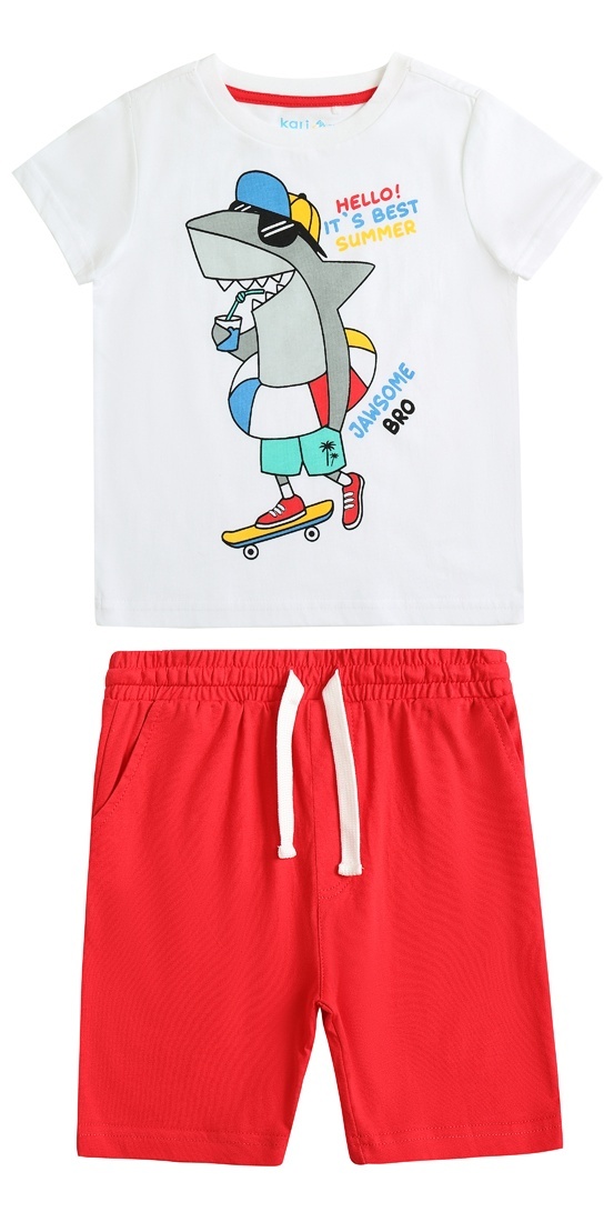 

Костюм повседневный Kari Kids SS24C70401226, белый; красный, 110, 228907