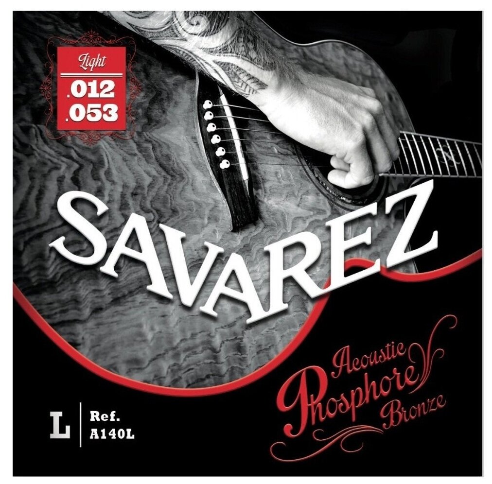 

Savarez A140l - струны для акустической гитары (12,16,24,32,42,53), фосфор бронза, легкие