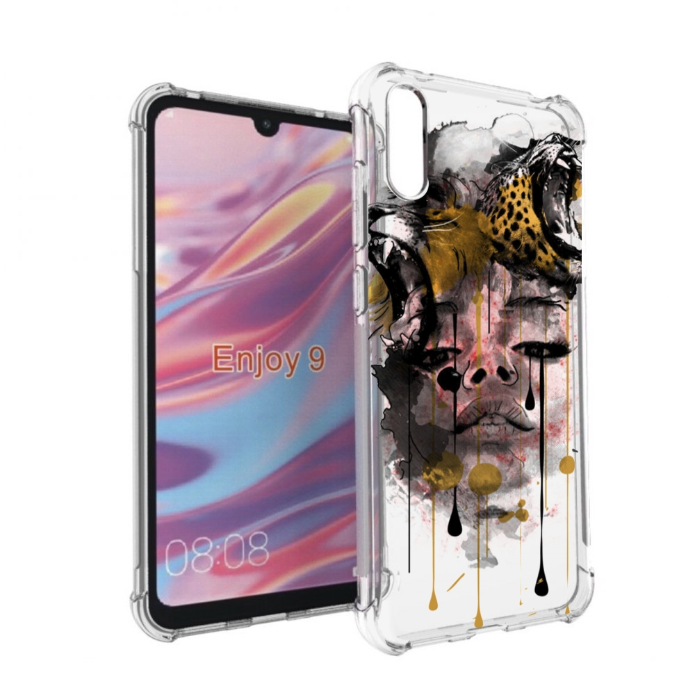 

Чехол бампер MyPads Девушка гепард женский для Huawei Enjoy 9, Прозрачный, Tocco