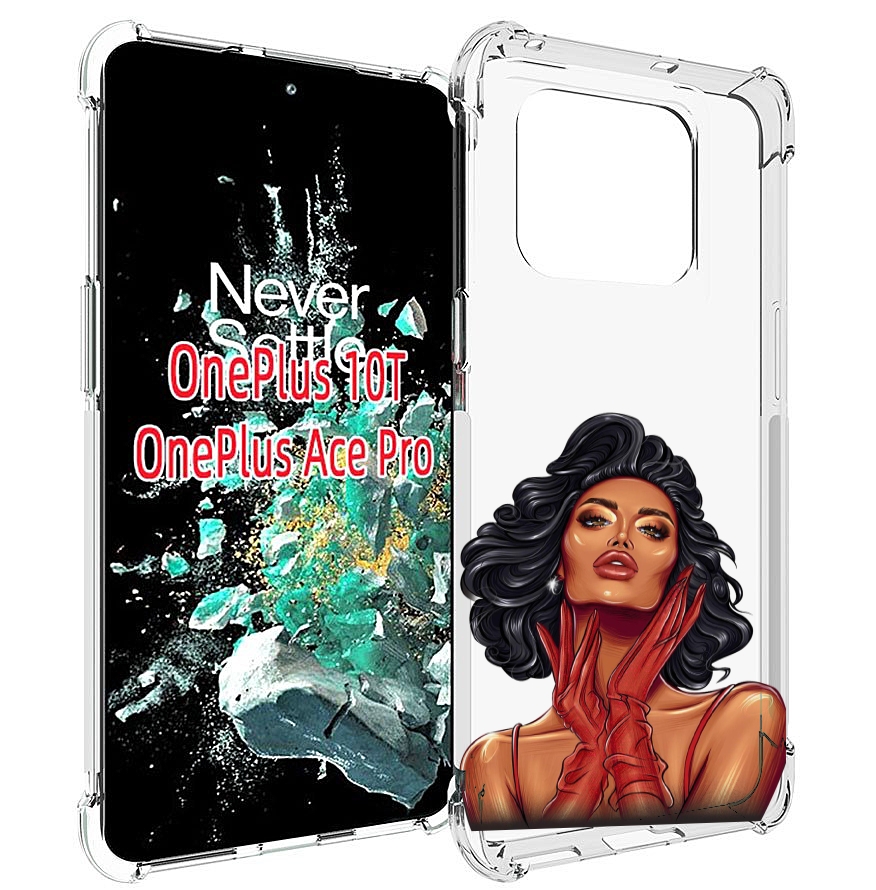 

Чехол MyPads мулатка-в-перчатках женский для OnePlus 10T, Прозрачный, Tocco