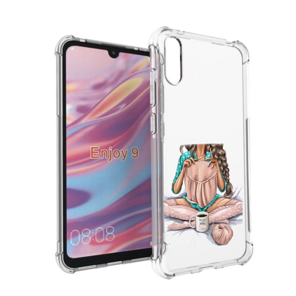 

Чехол бампер MyPads Девушка-вяжет женский для Huawei Enjoy 9, Прозрачный, Tocco