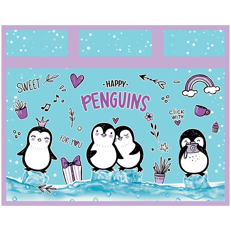 

Папка ArtSpace ArtSpace ПМ-А4-25_42159 А4 Happy Penguins пластик с ручками 80 мм, Голубой, ПМ-А4-25