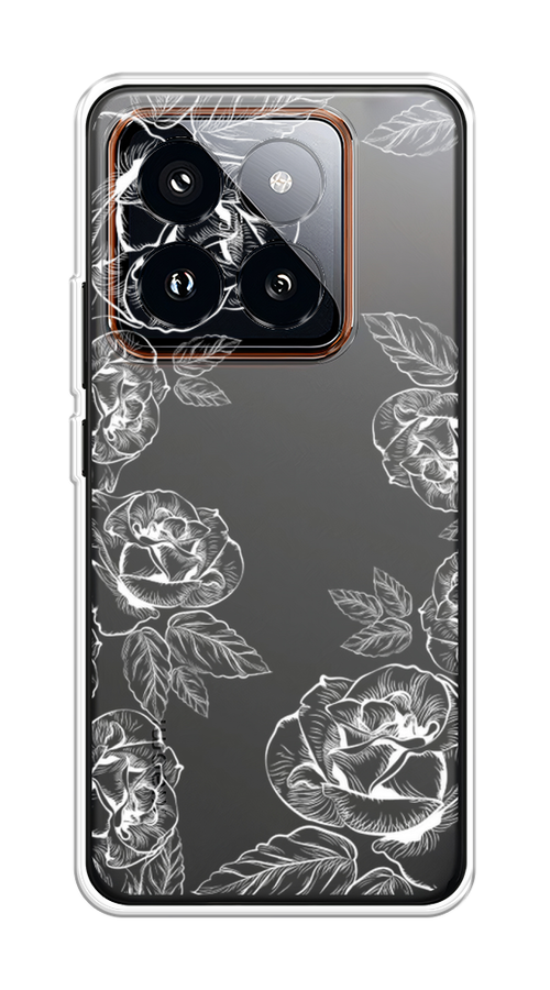 

Чехол на Xiaomi 14 Pro "Розы графика", Черный;серый, 320450-1