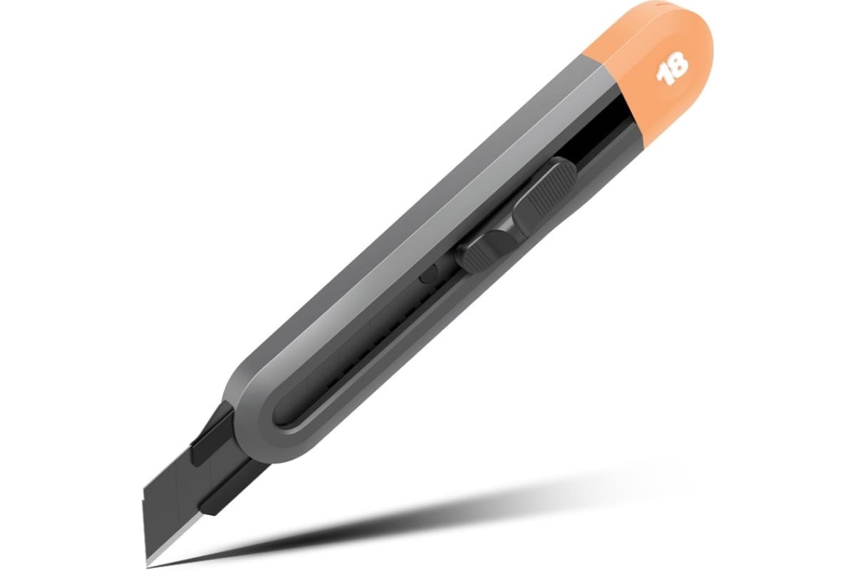 нож канцелярский deli ht4018 с выдвижным лезвием 18мм ck sk2 18mm Нож универсальный Deli, HT4018C, с выдвижным лезвием 18мм, оранжевый