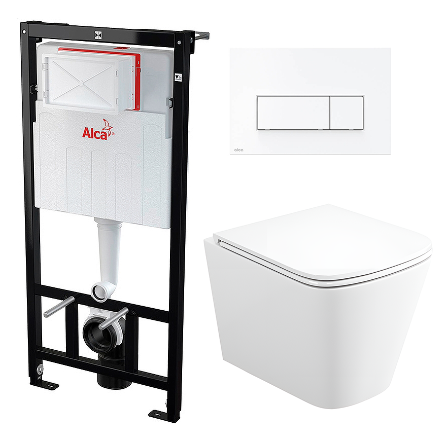 

Комплект инсталляция AlcaPlast + Унитаз BelBagno Due + кнопка белая