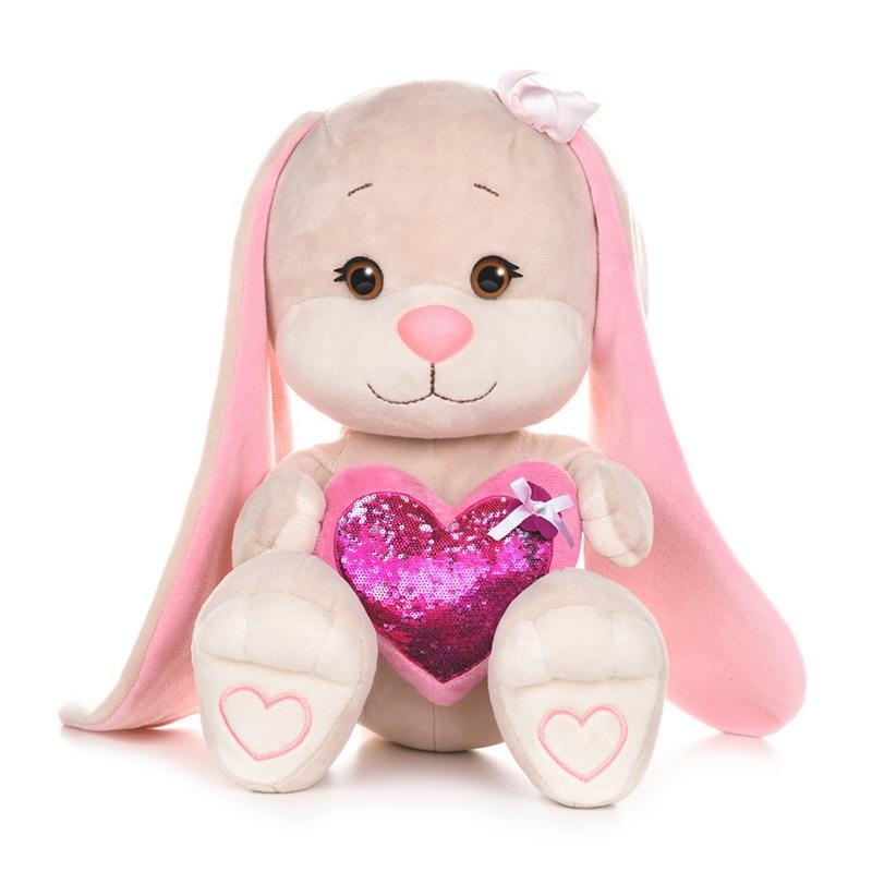 Мягкая игрушка Maxitoys Jack&Lin Зайка с Розовым Cердцем, 35 см мягкая игрушка unaky soft toy лягушка синдерелла с розовым сердцем 24 см