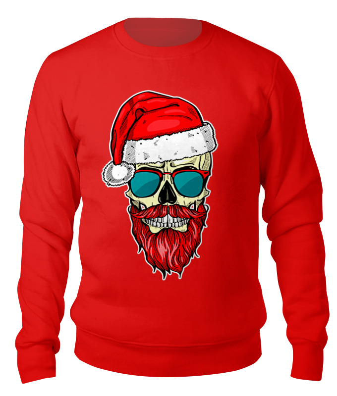 

Свитшот унисекс Printio Skullsanta красный S, Skullsanta