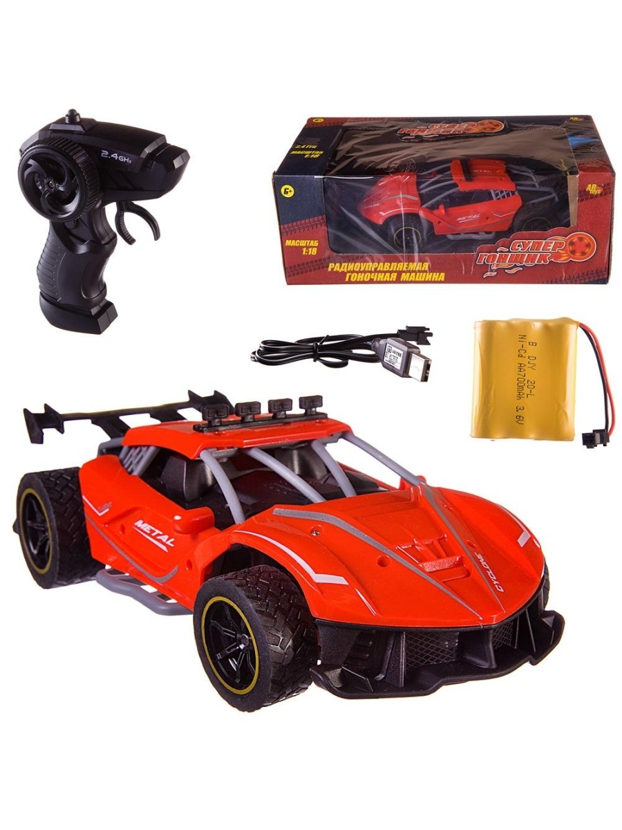 

Машинка на радиоуправлении ABtoys резиновые колеса, аккумуляторный блок 1:18