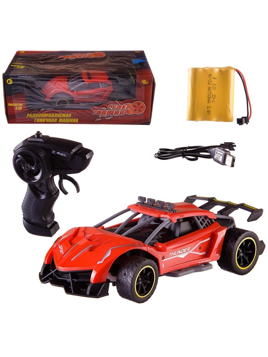 

Машинка на радиоуправлении ABtoys резиновые колеса, аккумуляторный блок 1:18
