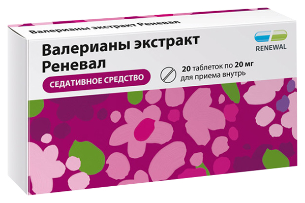Купить Валерианы экстракт Renewal таблетки 20 мг 28 шт., Обновление ПФК