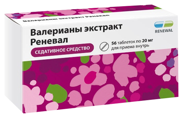 Купить Валерианы экстракт Renewal таблетки 20 мг 56 шт., Обновление ПФК