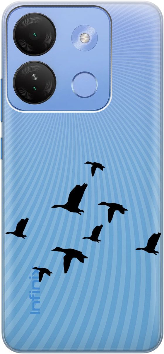 

Чехол на Infinix Smart 7 HD "Flock of Ducks" прозрачный, Прозрачный;черный, 159433