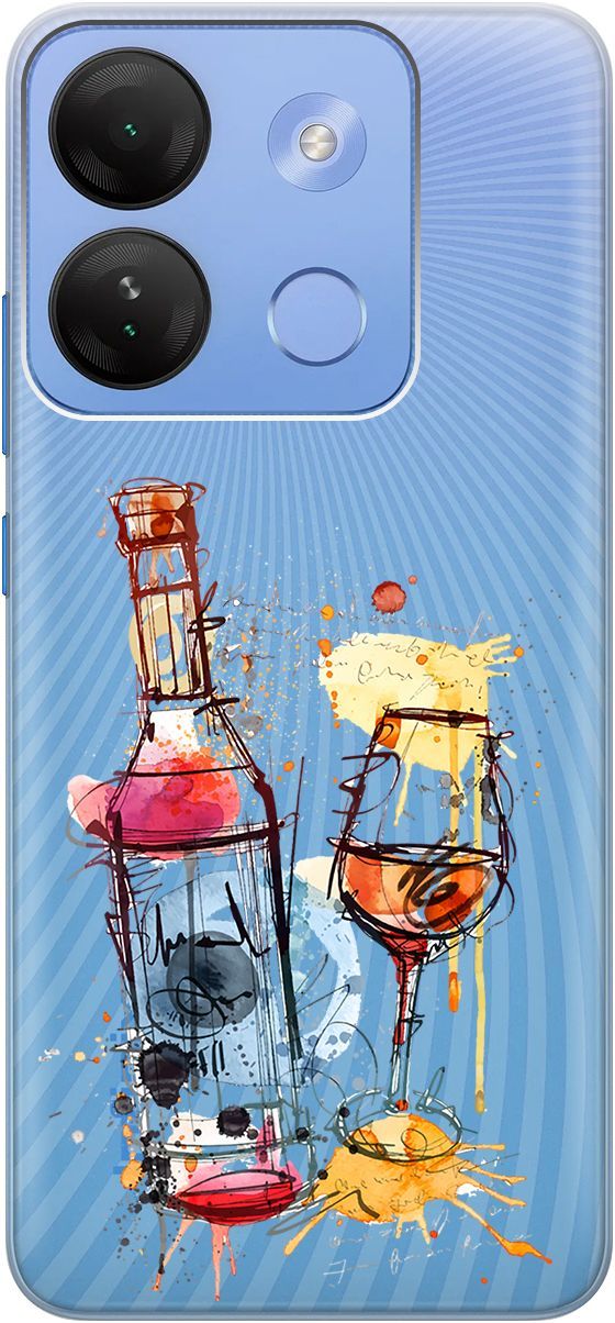 

Чехол на Infinix Smart 7 HD "Aquarelle Wine" прозрачный, Прозрачный;красный, 159433