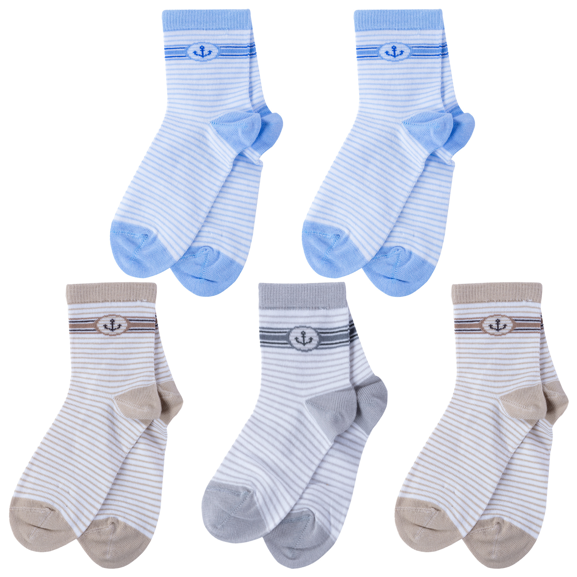 

Носки детские LorenzLine 5-Л65, белый; голубой; бежевый; серый, 12-14, 5-Л65