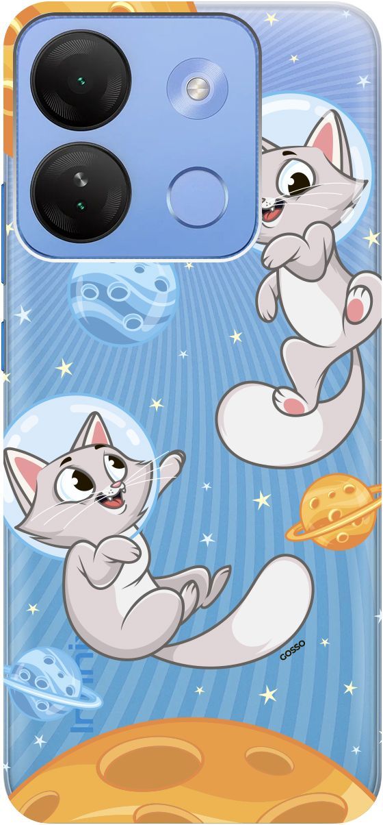 

Чехол на Infinix Smart 7 HD "CosmoCats" прозрачный, Прозрачный;оранжевый, 159433