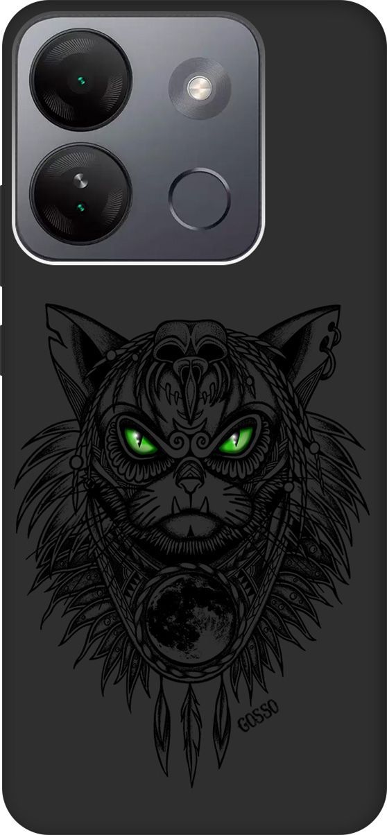 

Чехол на Infinix Smart 7 HD "Shaman Cat" черный, Черный;зеленый, 159434