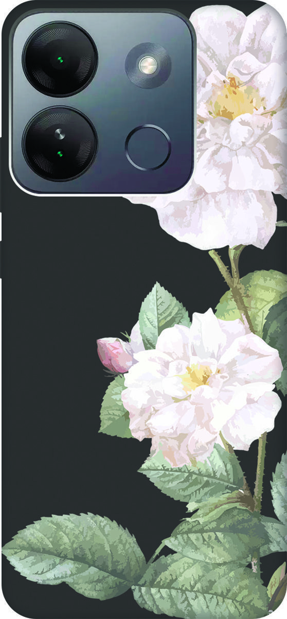 

Чехол на Infinix Smart 7 HD "White Rose" черный, Черный;желтый, 159434