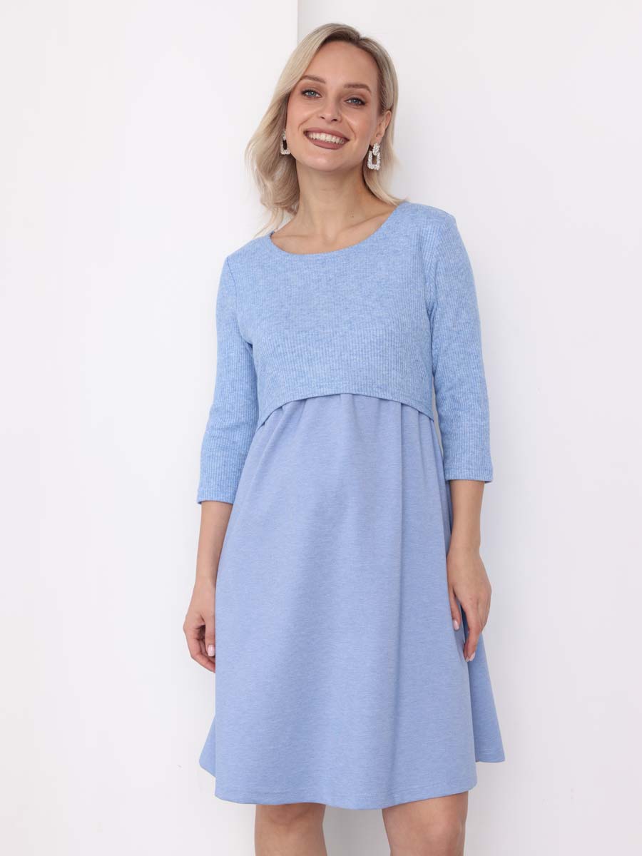 Платье для беременных женское Hunny mammy 2-НМ50011 голубое 48 RU