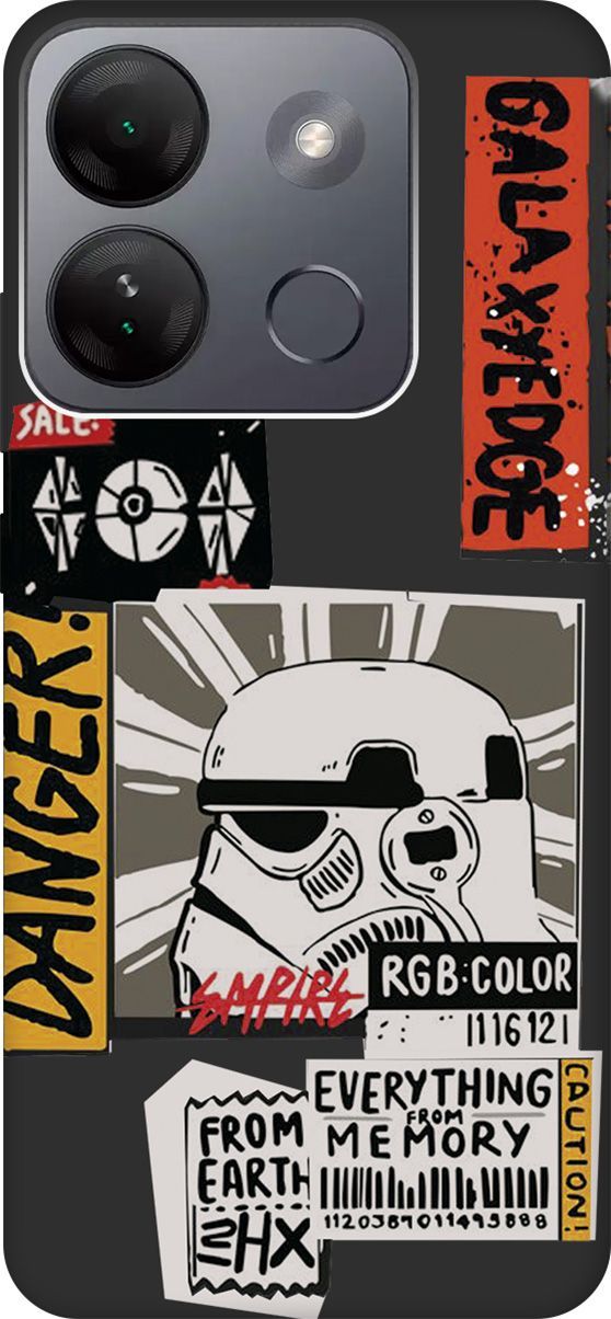 

Чехол на Infinix Smart 7 HD "Stormtrooper Stickers" черный, Черный;белый, 159435