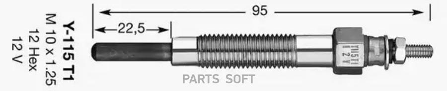 

NGK-NTK 2189 Свеча накаливания Y-115T1 UNIVERSAL NGK 2189
