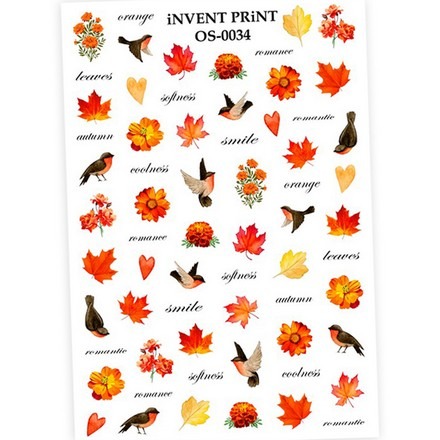 

iNVENT PRiNT, Слайдер-дизайн «Осень. Веточки. Листья» №OS-34, Разноцветный