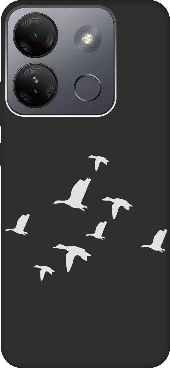 

Чехол на Infinix Smart 7 HD "Flock of Ducks W" черный, Черный;серый, 159435