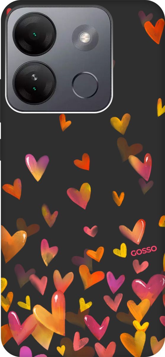 

Чехол на Infinix Smart 7 HD "Flying Hearts" черный, Черный;желтый, 159435