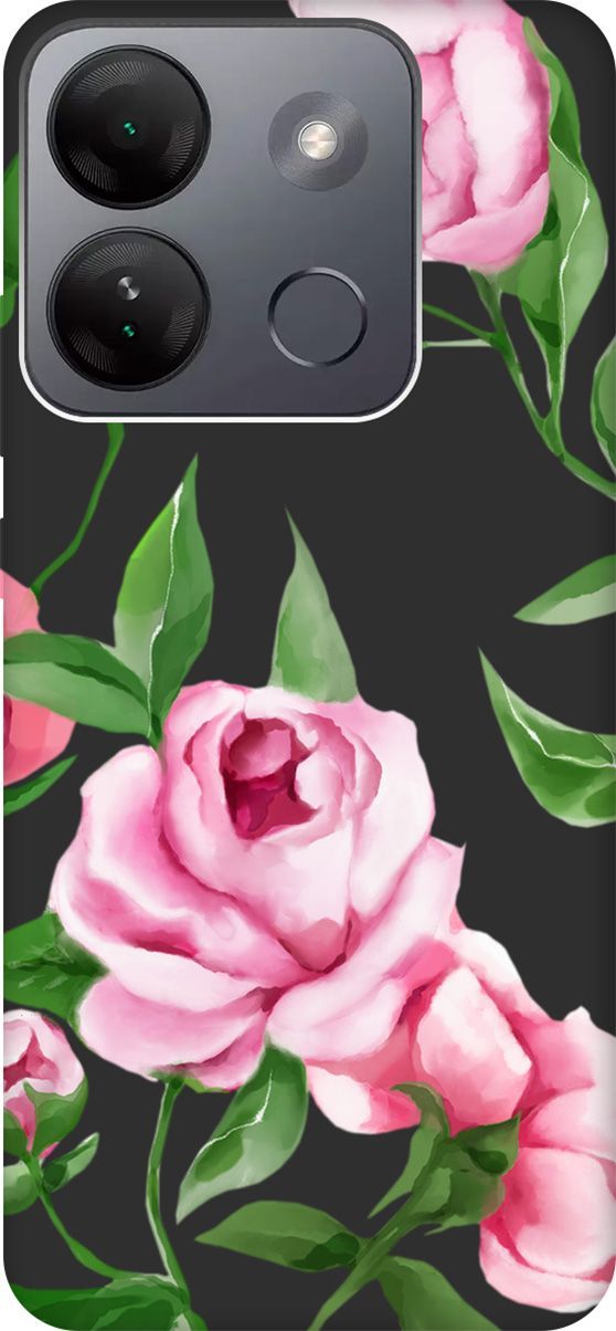 

Чехол на Infinix Smart 7 HD "Amazing Peonies" черный, Черный;зеленый, 159435
