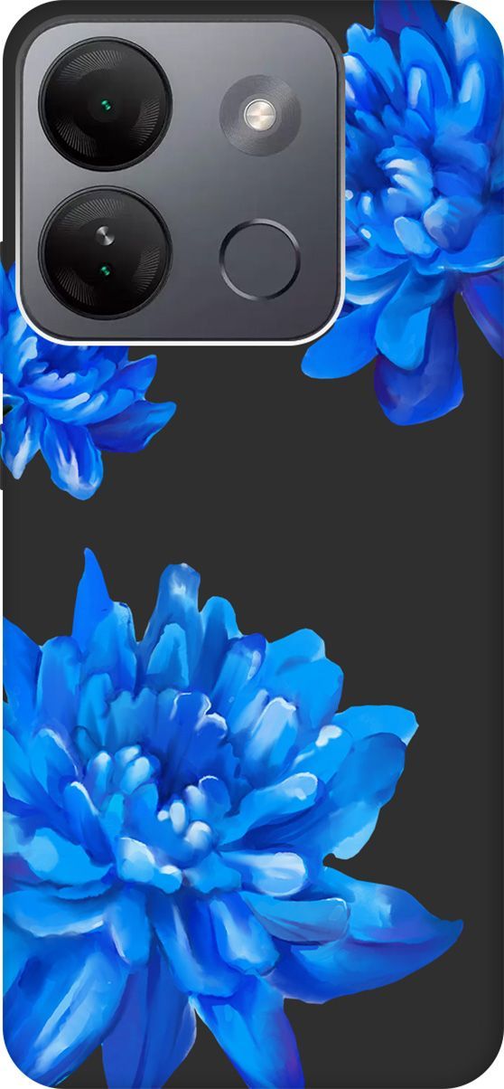 

Чехол на Infinix Smart 7 HD "Amazing Asters" черный, Черный;голубой, 159435