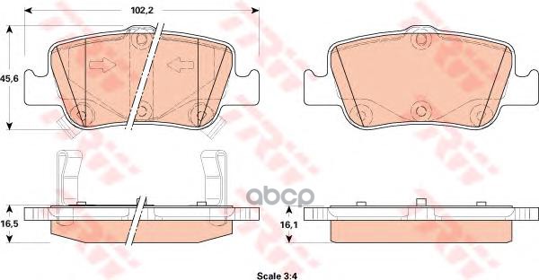 

Колодки Тормозные Toyota Auris (07-) Задние (4Шт.) Trw Gdb3480