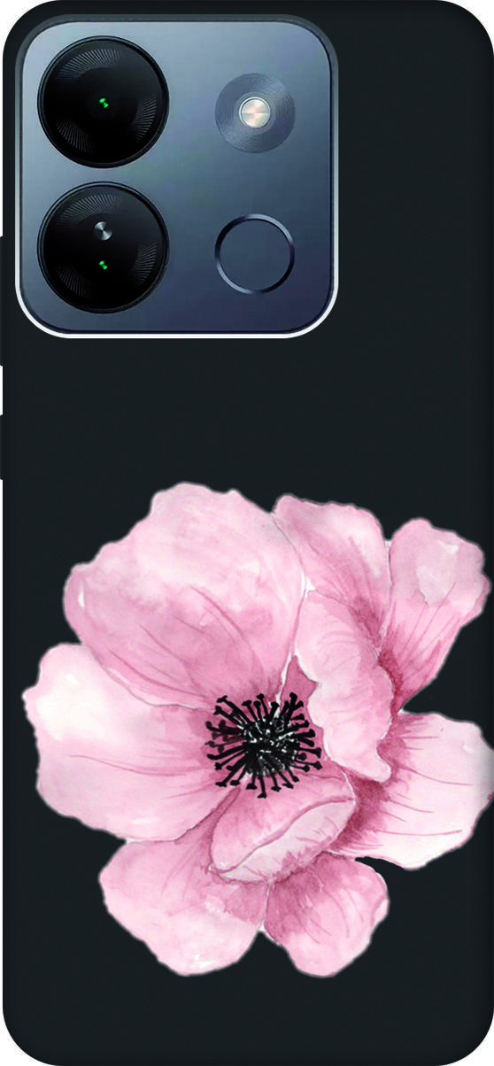 

Чехол на Infinix Smart 7 HD "Pink Flower" черный, Черный;белый, 159435