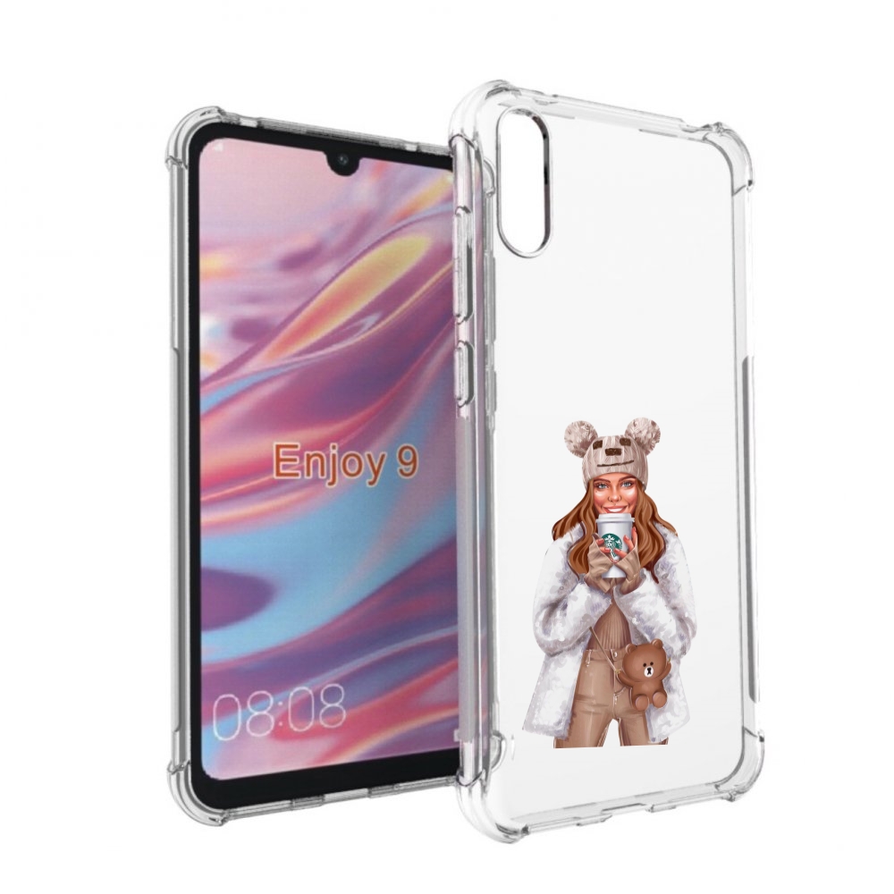 

Чехол бампер MyPads Девушка-с-кофе-старбакс женский для Huawei E, Прозрачный, Tocco