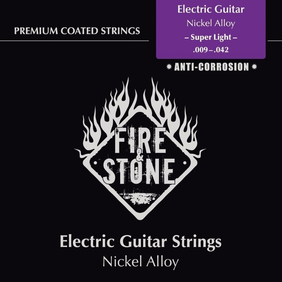 

Fire Stone Electric Guitar Nickel Alloy Super Light 9-42 Coated - струны для электрогитары