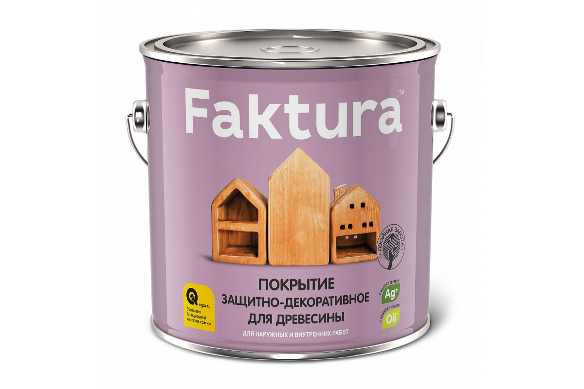 Покрытие Faktura защитно-декоративное, для древесины, бесцветное, 9 л