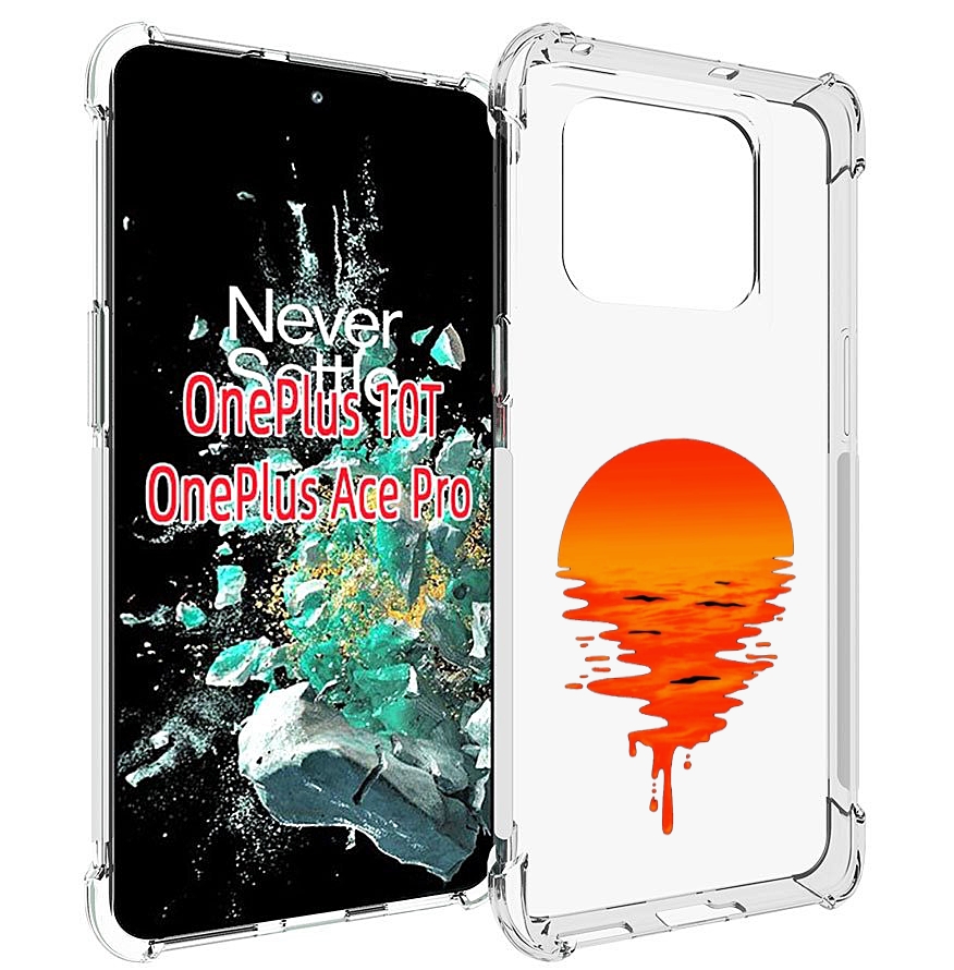 

Чехол MyPads оранжевый закат на воде для OnePlus 10T, Прозрачный, Tocco