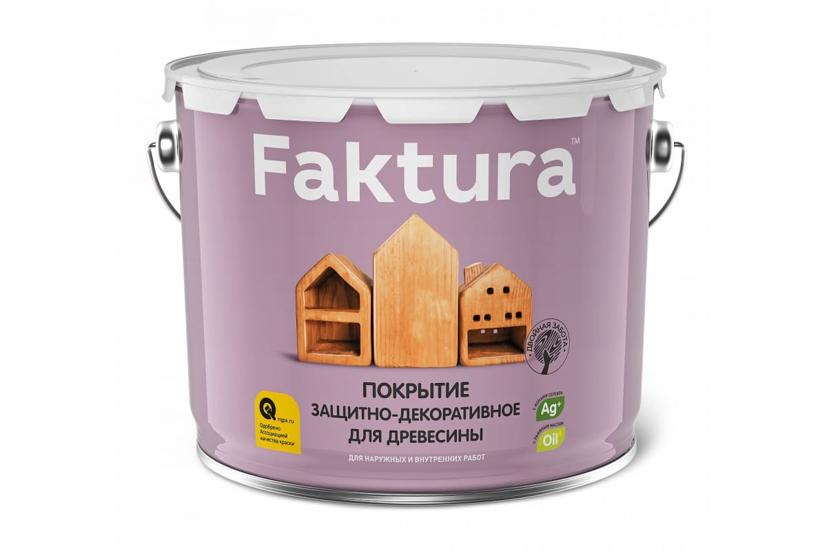 Покрытие Faktura защитно-декоративное, для древесины, тик, 9 л